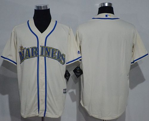 Mariners Blank Cream New Cool Base Stitched MLB Jersey